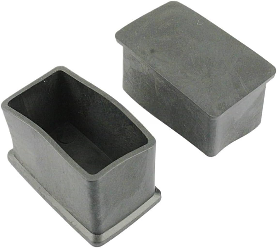 FENG GUO 12 Pieces 25 x 50mm Rectangle Rubber Furniture Chair Table Feet Leg Cover Protector
