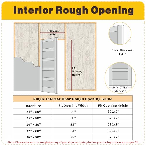 Image of 28 inch x 80 inch Interior Door, 5-Lite Frosted Glass Pantry Door with Black Door Lever, Single Slab Door Panel for Closet & Bedroom, Classic Style as Prehung, Pocket, Bifold, Barn Doors