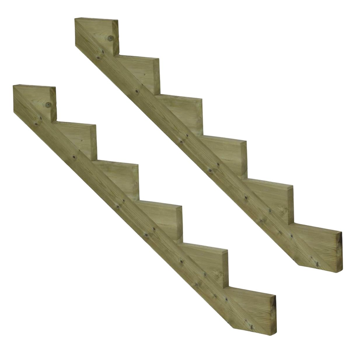 Pack 2 pièces - Limon bois autoclave – 6 marches – H102cm-Vinuovo