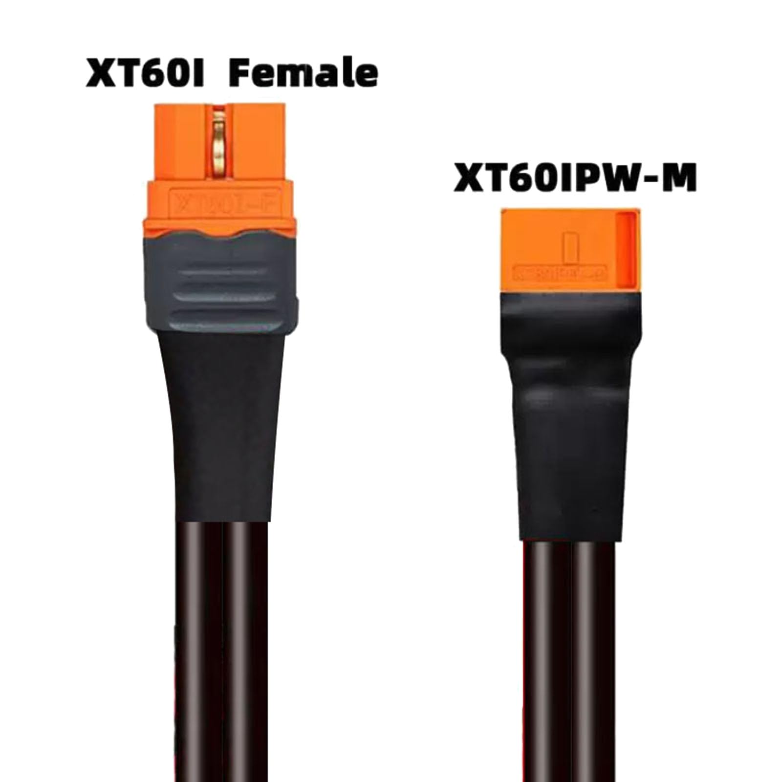 XT60I kabel przedłużający, męski do żeński, 12 AWG, kabel połączeniowy do przenośnych elektrowni i panelu słonecznego, kabel połączeniowy z panelem fotowoltaicznym