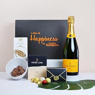 Champagne Celebration Hamper – Veuve Clicquot Brut Champagne with Gourmet Chocolates, Coconut Roughs & Roasted Peanuts – L...