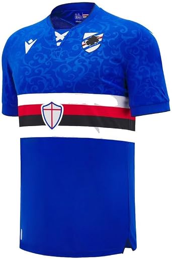 Macron Sampdoria Mens Home Soccer Jersey, Royal Blue, Performance Polyester, 2024-2025 Season, XL
