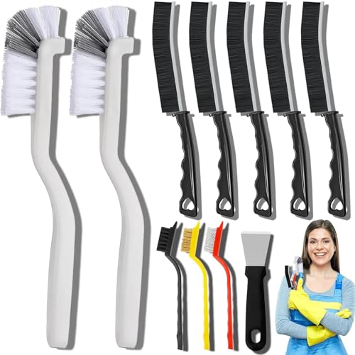 Dfacio 11Pcs Crevice Cleaning Brush Set, Hard Bristle Cleaning Supplies for Kitchen, Bathroom...