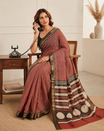 Generic maheshwari cotton silk saree – image 3