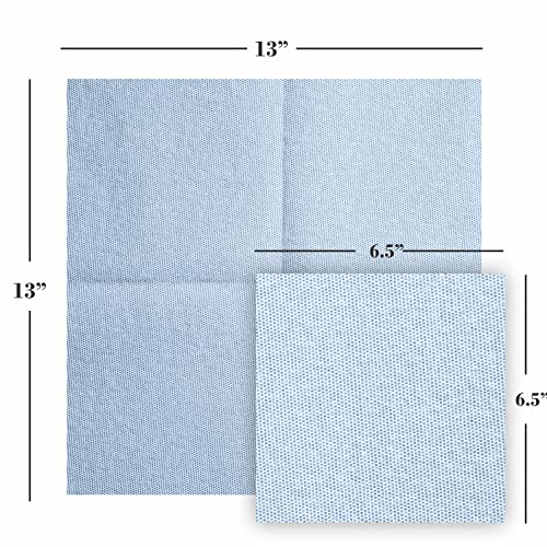 Disposable Cloth-Like Paper Napkins, 200 Pack 13" X 13" Linen-Feel Blue Denim Luncheon Napkins For Wedding, Party, Kitchen Or Bathroom #TOP2