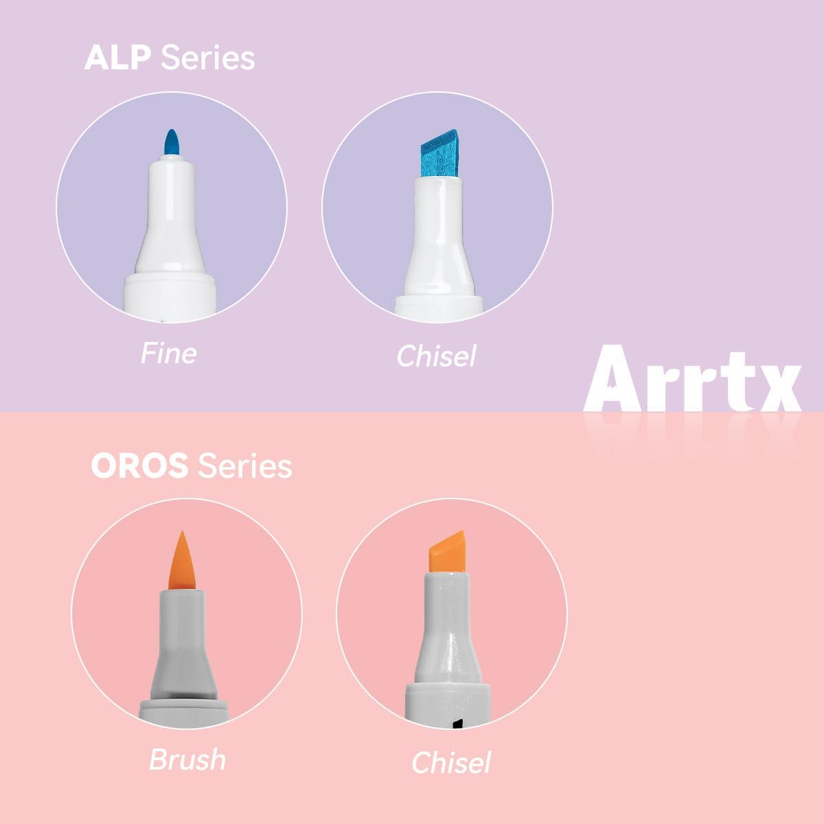Arrtx Pastel Markers Oros 66 Colors, Oros Dual Tip(Brush & Chisel) Sketch Art Markers for Artist Adult,for Sketching, Coloring, Calligraphy,Drawing - Image 7