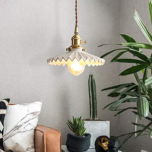 Plafonnier LED japonais en bois et céramique blanche E27 - 4