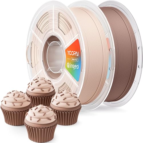 Image of YOOPAI PLA+ Matte Filament 1.75mm, 2KG (4.4lbs) 3D Printer Filament, Dimensional Accuracy + /- 0.02 mm, Beige+Earth Brown