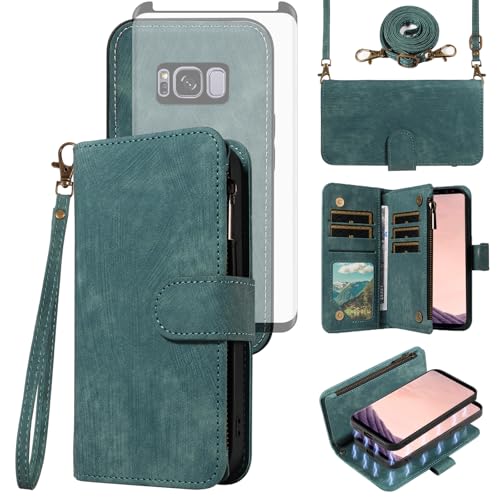 Coque portefeuille amovible en cuir synthétique haut de gamme pour Samsung S8 Plus