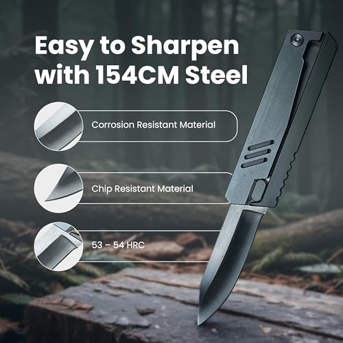 Image of Utility Pocket Knife, Folding Survival Knife (Obsidian Black) - 6.9 inch Tactical Outdoor, Ideal for Hunting, Fishing, Camping, EDC, Self-Defense, Emergency Rescue, Sharp Blade, Lightweight Aluminum Handle, One-Handed Opening, Easy to Sharpen, Compact, Portable, Multipurpose Outdoor Tool, Perfect for Hiking, Travel, Survival Gear, Heavy Duty, Rust-Resistant, Durable Stainless Steel Blade, Handy Everyday Carry