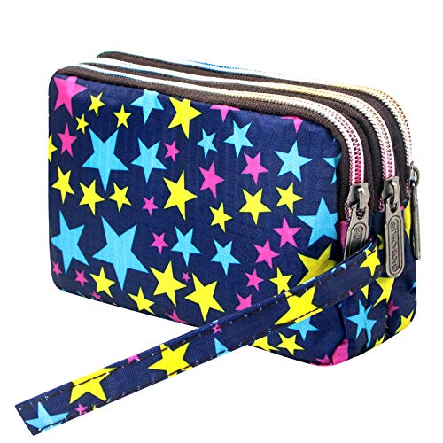 BIAOTIE Large Capacity Wristlet Wallet - Women Printed Nylon Waterproof Handbag Clutch Purse (F-02)