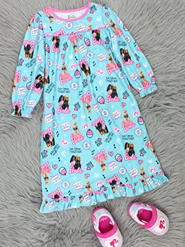 Barbie Girls Flannel Granny Gown Nightgown Pajamas (6, Turquoise) #TOP6