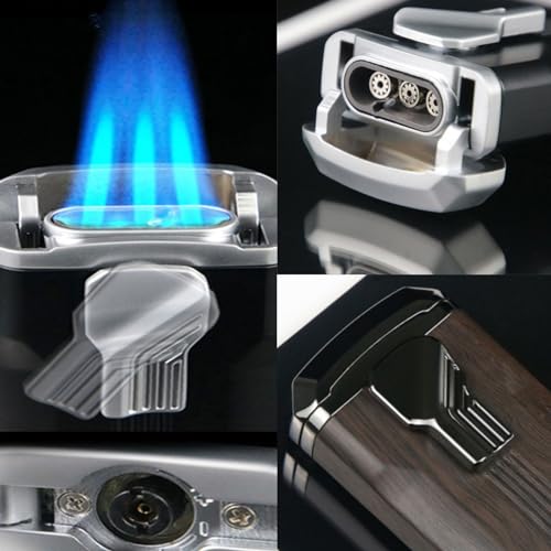 Encendedor antorcha recargable a butano triple llama miniatura 6