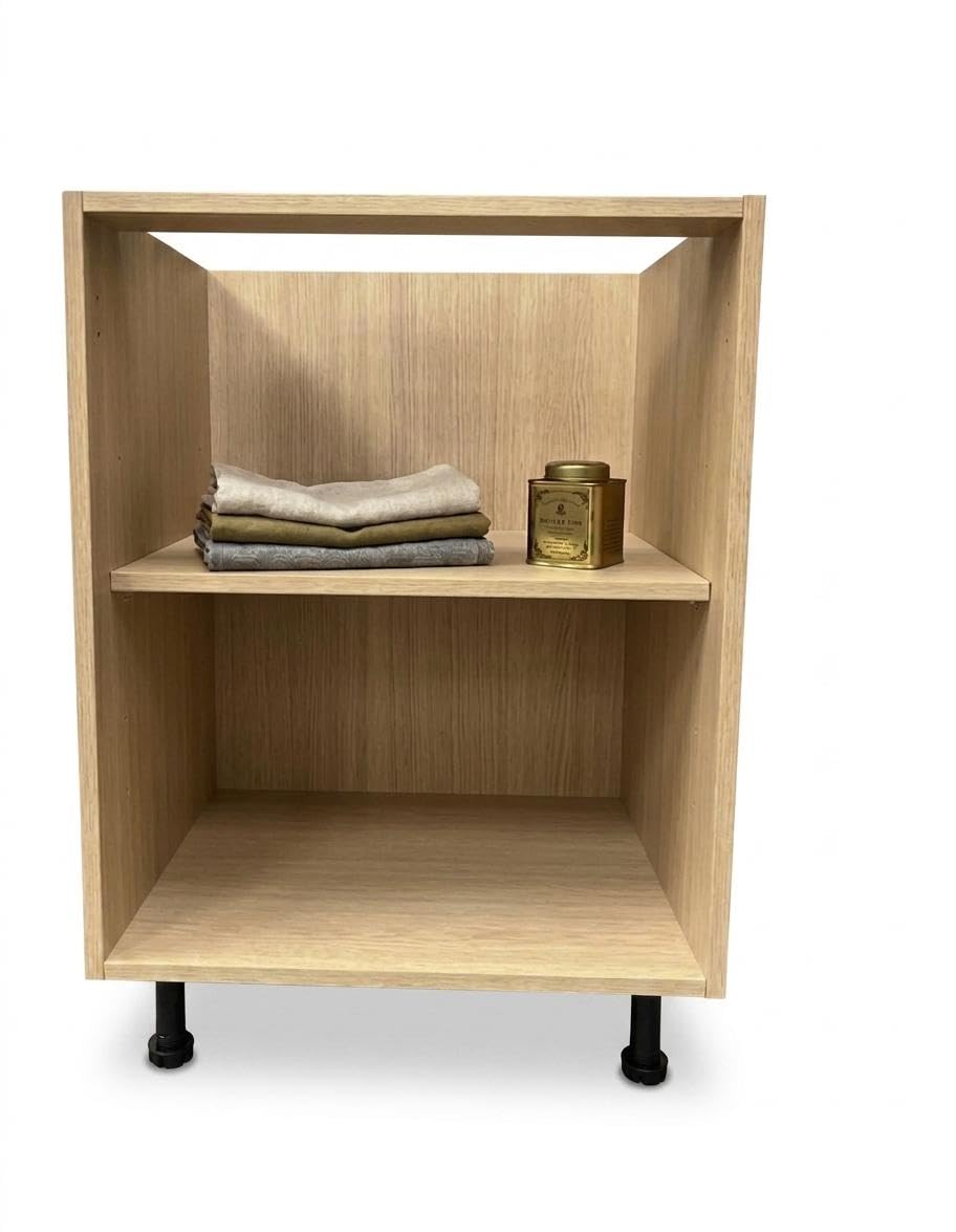 Top Living MCR Lissa Oak Flat Pack Kitchen Base Unit - 18mm Cabinet Back (600 Single Base Unit)
