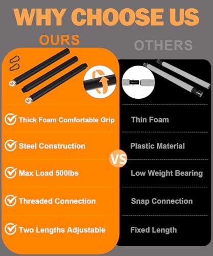 Widerstandsband, Pilatesstange, Krafttraining, Zuhause, Fitnessstudio, Fitnessstange, verstellbar von 99,1 cm bis 66 cm