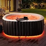 Aufblasbarer Whirlpool 2 Personen, LED In- Outdoor Hot Tub 190x120x65 cm