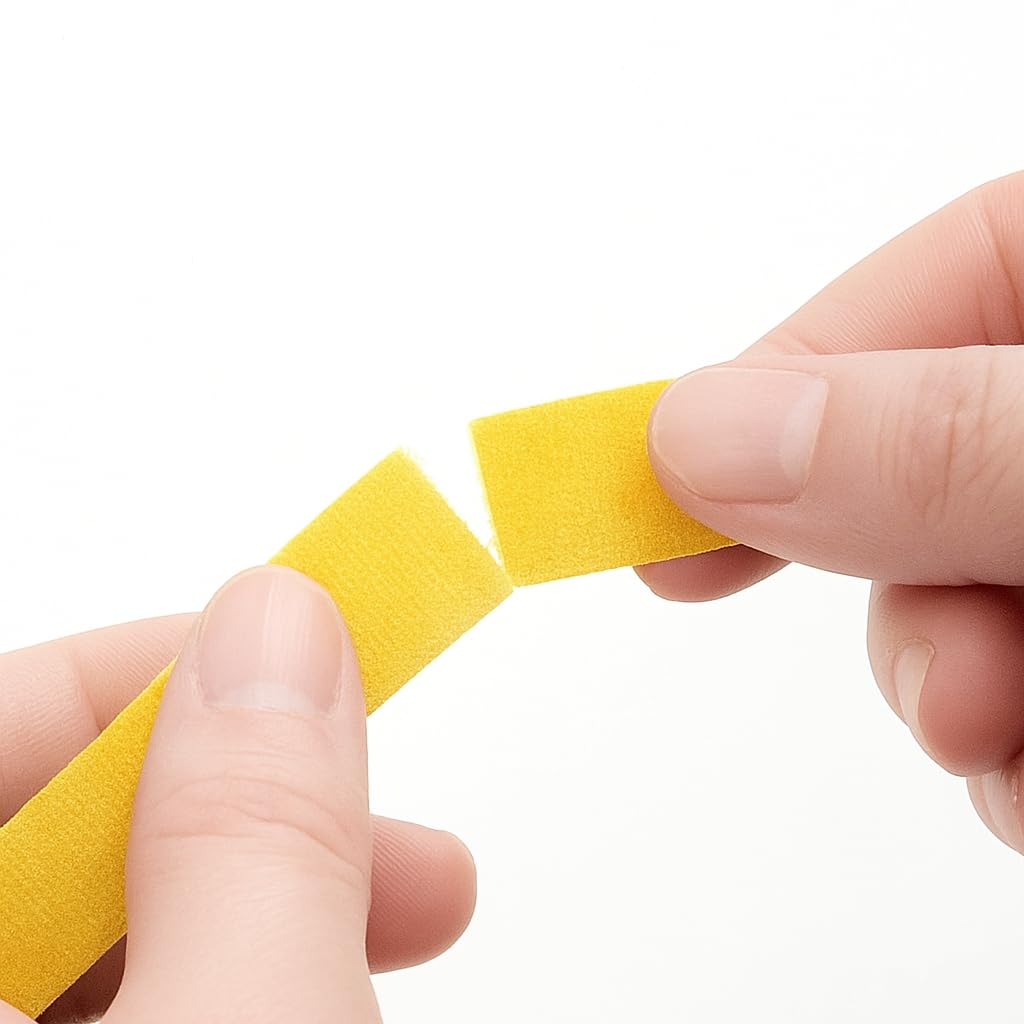 ADAPTOLL Cırt Cırt Sabitleyici Kablo Düzenleyici 5 metre x 1cm Kanca ve Döngü Kayışları, Tekrar Kullanılabilir, Çift Taraflı Kanca Rulo Düzenleyici Kayışlar, Bağlama Bandı (Sarı)