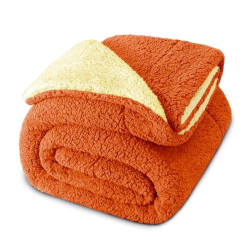 Exclusivo Mezcla Reversible Sherpa Fleece Blanket King Size, 90x104 Inches
