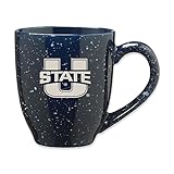 Rico Industries NCAA Utah State Aggies Primary 16 oz Team Color Laser Engraved Speckled Ceramic Coffee Mug