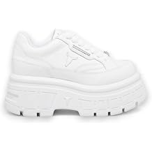 Windsorsmith Womens White Chunky Leather Platform Trainers Sneakers - Swerve
