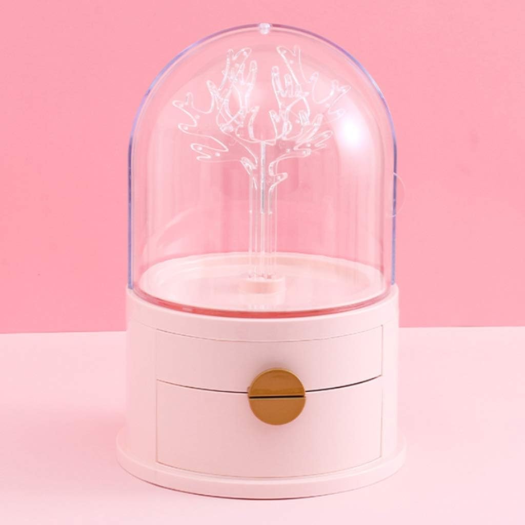 Earrings Jewelry Box Storage Box Hand Jewelry Large Capacity Rotating Hairpin Earring Necklace Display Shelf (Color : A)