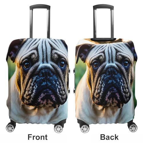 Housse de bagage bulldogs anglais elastique pour eviter les rayures de valise en soute - 3