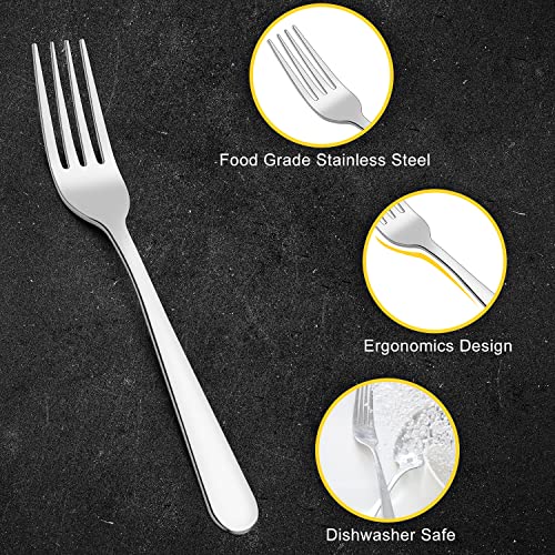 Forks Set of 24 Piece, Stainless Steel Dinner Forks Table Forks, Mirror Polishing Cutlery Forks Set Pack of 24,Dishwasher Safe (7.1 inch, 18cm) - 3