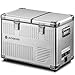 AAOBOSI Kompressorkühlbox 40L Dual-Zone: Kühlen & Einfrieren (-20°C bis 20°C) mit 12V/230V – Mobile Kühlbox mit Rollen aus Aluminium für Auto, Camping, Wohnmobil, Boot, Garten