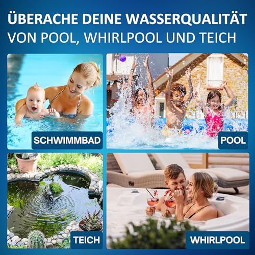 AlphFa PoolLAB 2.0 Special Edition zawiera 140 tabletek testowych, tester wody do basenów (fotometr), Bluetooth WLAN, miernik chloru i pH fenolu czerwonego zasadowości M kwas cyjanurowy