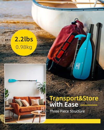 image for OCEANBROAD Canoe Paddle, Adjustable from 4'3''to 5'3''/130cm to 160cm 