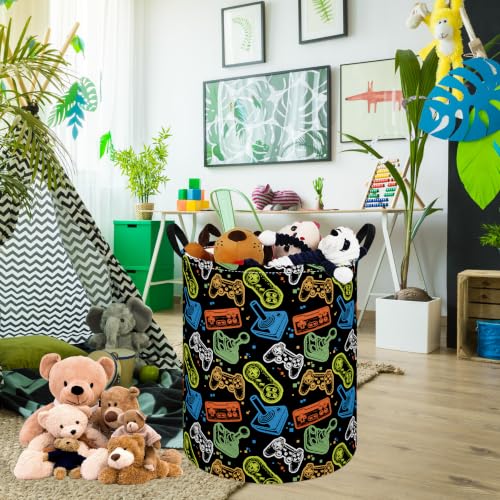 Image of Kids Laundry Hamper Nursery Room Storage Basket & Gift Organizer Bin | Laundry Basket for Kids' Clothes Toys with Handles