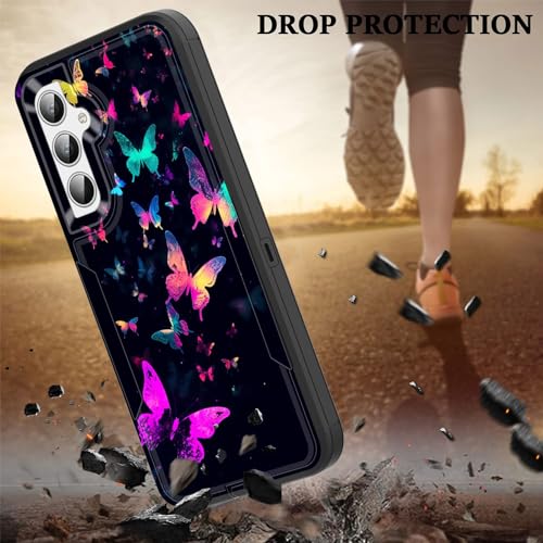 BFUKVOU for Galaxy A15 5G Case, Dust-Proof Port Cover, Full Body Silicone Rubber Covered, Non-Slip Drop-Proof Phone Case for Samsung Galaxy A15 5G 6.5 inch 2023,Galaxy Butterfly - image 5