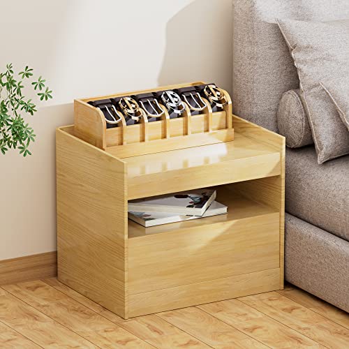 Minboo Bamboo Belt Organizer Box ,6 Grids Belt Rack, Belt Organizer For Closet And Drawer, Belt Storage Organizer And Displayer, Belt Organizer For Men Women (Natural Bamboo) #TOP3