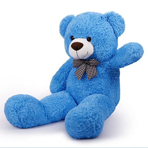 Sausudols Giant Teddy Bear 43 Inches Stuffed Animal Plush Bear for Girls Boys Cuddly Teddy Bear Gift for Christmas Day Birthday Blue
