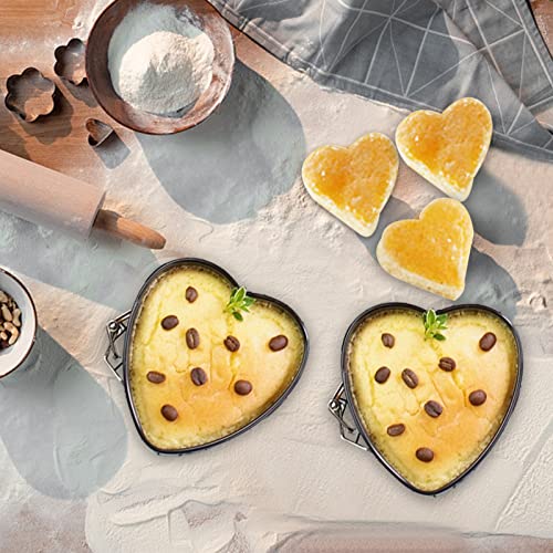 Cake Mold Heart Shape 2Pcs, Carbon Steel Springform Pans Cake Molds For Baking With Removable Base Nonstick Cheesecake Pan #TOP5