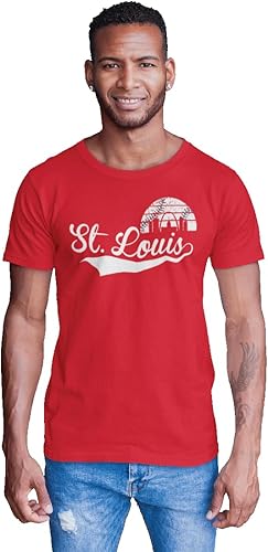 BROOKLYN VERTICAL Camiseta de manga corta para hombre con estampado en el pecho  Nueva York, Atlanta, San Luis, Los Ángeles