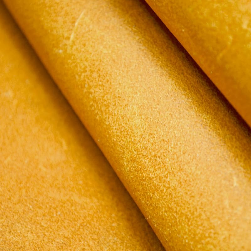 WEIDU Cuir de Peau de Cire d'huile Jaune Vif la première Couche de Cuir véritable tanné végétal, épaisseur 2 mm pour Sacs, Portefeuille, canapé.
