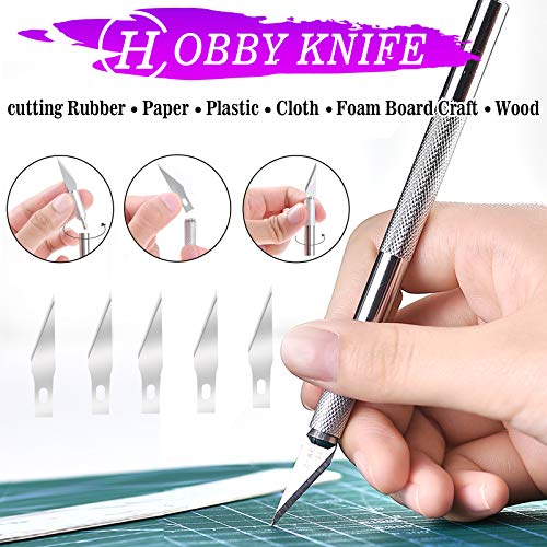 Waycom Rubber Stamp Making Kit,Rubber Carving Block Linoleum Cutter Set Rubber Stamp Carving Block Craft Ink Pad Hobby Knife Pencil For Diy Stamp Carving Craft #TOP4