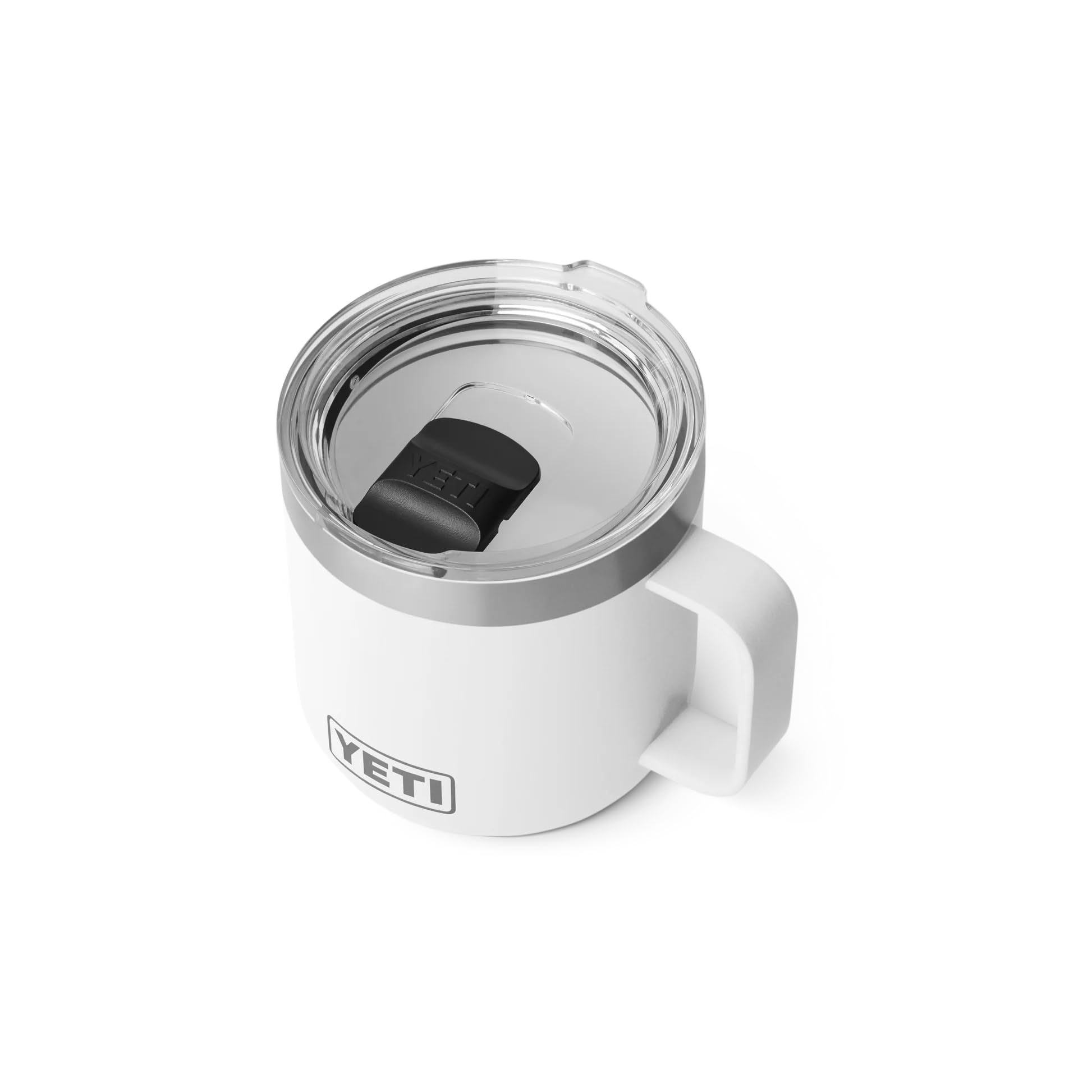 YETI Rambler 14 oz (414 ml) Stackable Mug with Durasip Ceramic Lining, Stainless Steel Vacuum Insulated Coffee Cup with Removable Magslider Lid, White