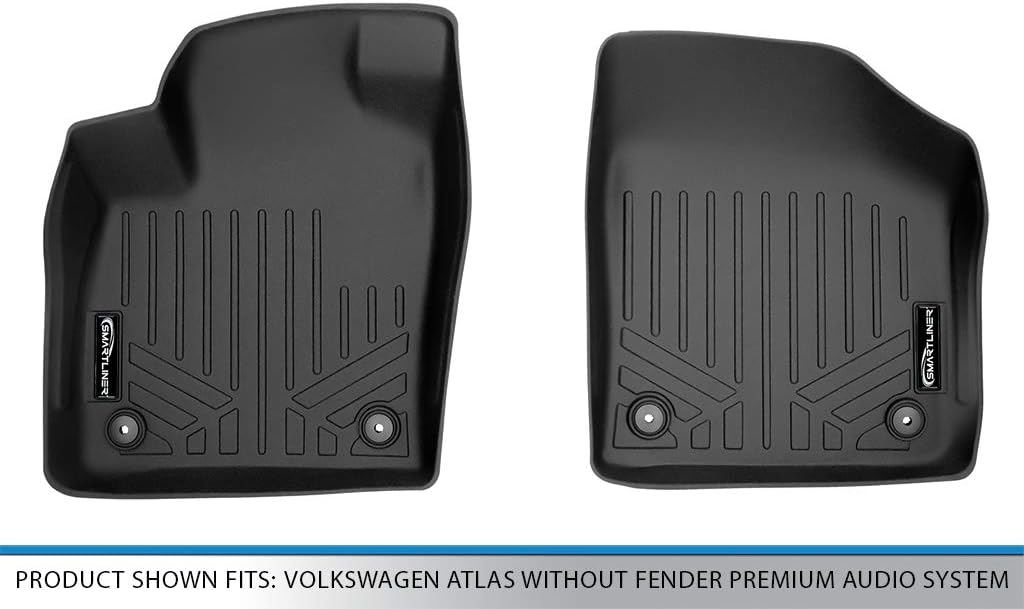 SMARTLINER All Weather Custom Fit Floor Mats 1st Row Liner Set Compatible with 2018-2025 Volkswagen Atlas