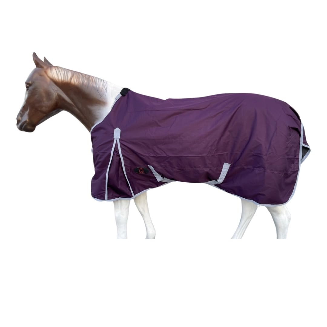 1200 Denier Horse RAIN Sheet | Horse RAINSHEET (Waterproof &amp; Breathable) (Plum-Grey, 72)