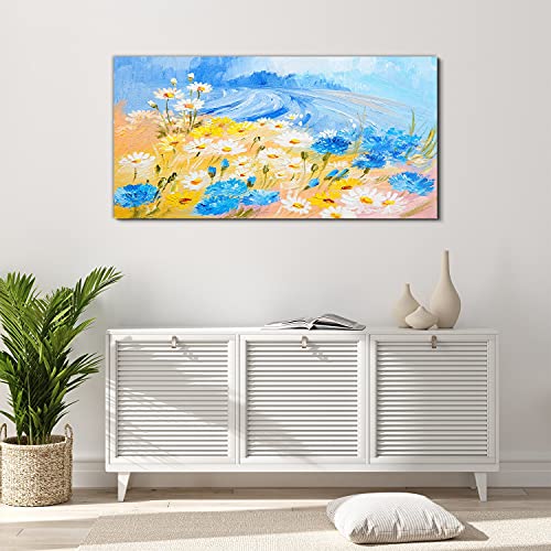 Tableau acrylique fleurs abstraites Coloray 120x60cm pour salon - 4