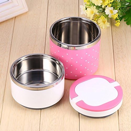 Thermal Food Container,Insulation Thermal Lunch Box Bento Box, 1/2/3 Layers Portable Insulated Thermo Stainless Steel Lunch Box Isolated Food Container Leakproof Stackable with Handle