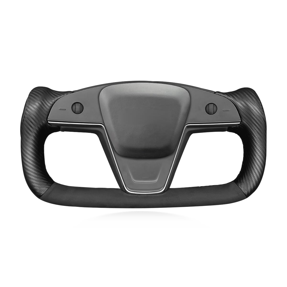 MEWANT Steering Wheel Covers for Yoke Style Steering Wheel for Tesla Model S 2021-2023 / Model X 2021-2023 Hand-Stitched Car Steering Wrap