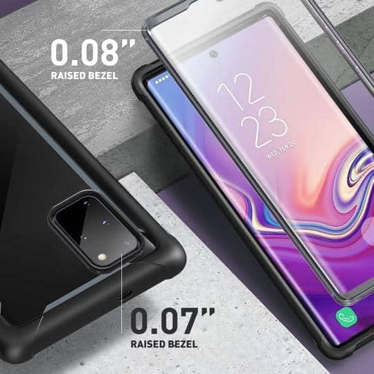 i-Blason Ares Case for Samsung Galaxy S20 5G (2020 Release), Dual Layer Rugged Clear Bumper Case with Built-in Screen Protector (Black)