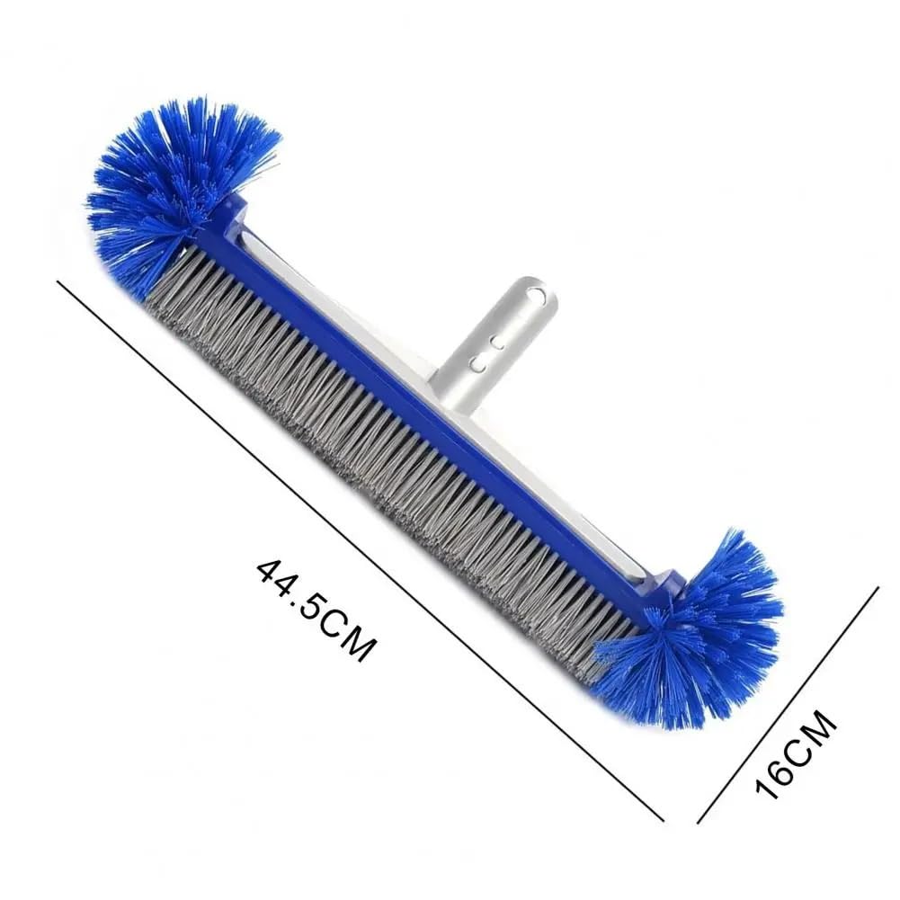 Kit d'entretien aspirateur Piscine Tête de Brosse de Piscine de 18 Pouces avec Brosse de Nettoyage d'angle Brosse à récurer pour Carreaux de Piscine à Poils Semi-sphériques