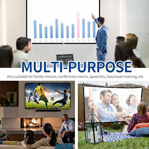 60 Zoll Leinwand Beamer, 16: 9 Beamer Leinwand Projector Screen Projektionsleinwand für Zuhause Büro Schule und Projektionsleinwand Outdoor