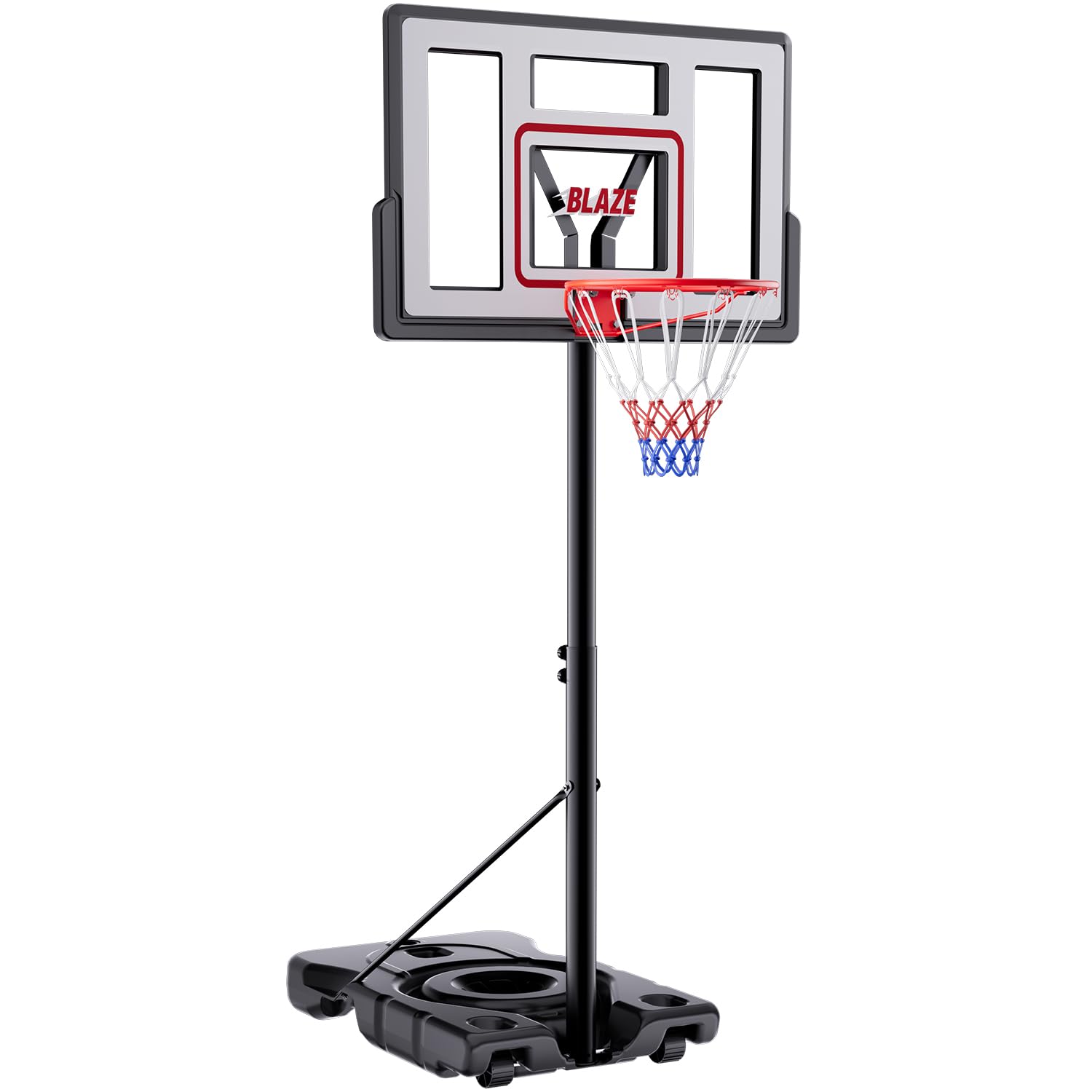 Portable Basketball Hoop 44' Backboard, 6–10FT Adjustable