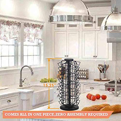 BLACKSMITH FAMILY Coffee Capsules Holder,Compatible with 44 Nespresso Vertuo Pods,Nespresso Capsule Holder, Comes All in One Piece,No Assembly Required, Lazy-Susan Base. (Matte Black)