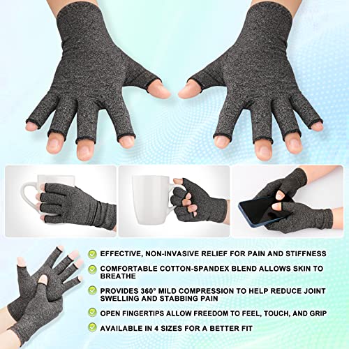 Guantes para artritis P contra el dolor de manos XL gris con compresión 3